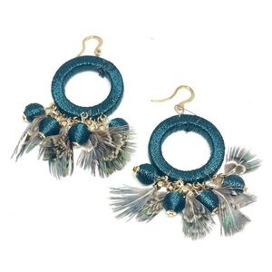 Thread wrapped & Feather Earrings